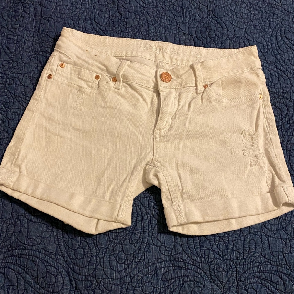 White jean shorts